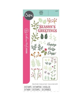 Sizzix Clear Stamps Happy Holly Days (666729) Sizzix Clear Stamps Happy Holly Days (666729)