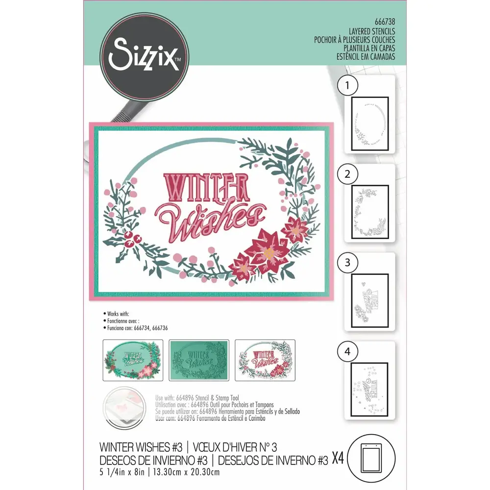 Sizzix Layered Stencil Winter Wishes #3 (666738)