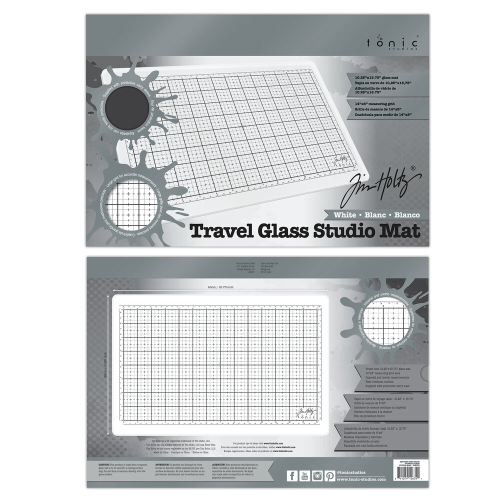 Tonic Studios Tim Holtz Travel Glass Studio Mat White (1934E) Tonic Studios Tim Holtz Travel Glass Studio Mat White (1934E)