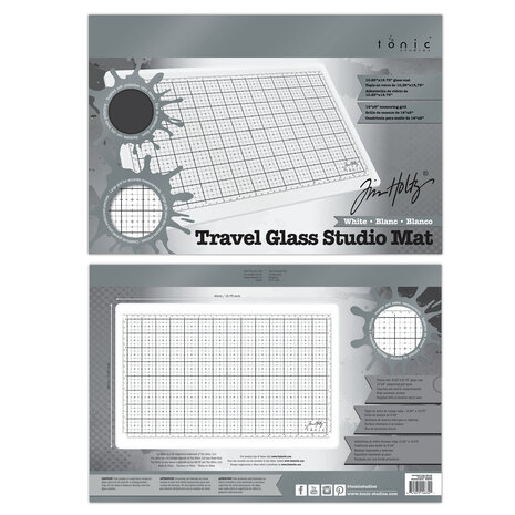 Tonic Studios Tim Holtz Travel Glass Studio Mat White (1934E) Tonic Studios Tim Holtz Travel Glass Studio Mat White (1934E)