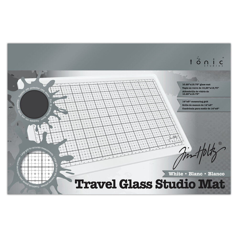 Tonic Studios Tim Holtz Travel Glass Studio Mat White (1934E) Tonic Studios Tim Holtz Travel Glass Studio Mat White (1934E)
