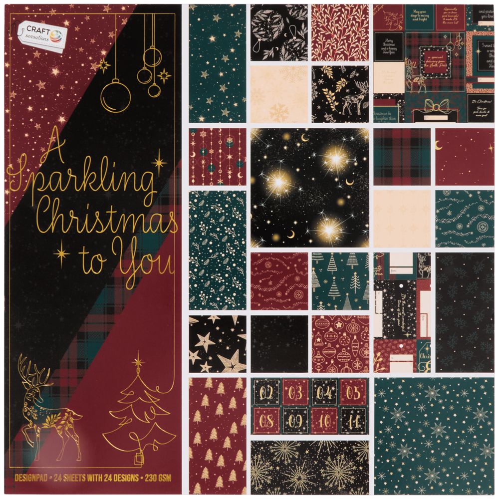 Craft Sensations A Sparkling Christmas to You 12x12 Inch Paper Pad (2562887) Craft Sensations A Sparkling Christmas to You 12x12 Inch Paper Pad (2562887)