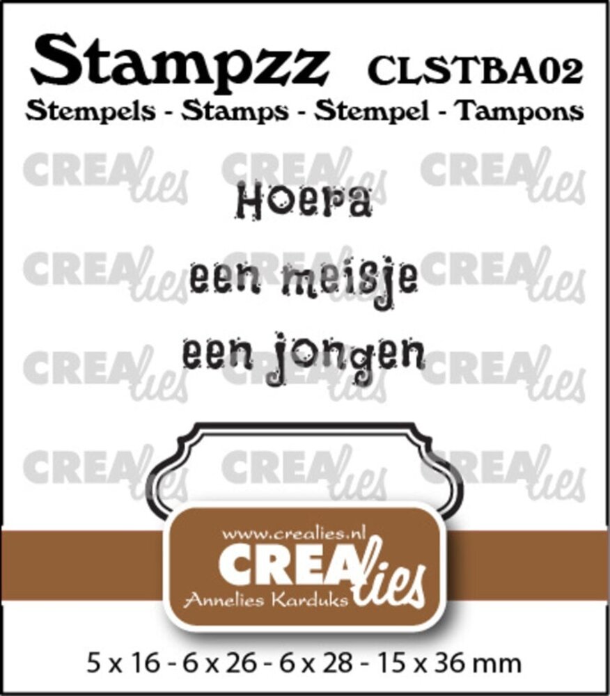 Crealies Stampzz Clear Stamps Baby No.2 (CLSTBA02) Crealies Stampzz Clear Stamps Baby No.2 (CLSTBA02)