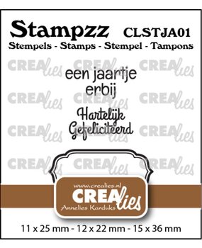 Crealies Stampzz Clear Stamps Jarig No.1 (CLSTJA01)