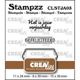 Crealies Stampzz Clear Stamps Jarig No.3 (CLSTJA03)