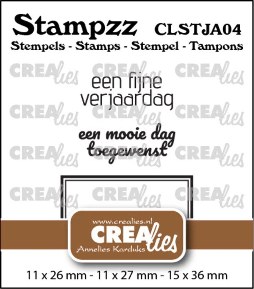 Crealies Stampzz Clear Stamps Jarig No.4 (CLSTJA04) Crealies Stampzz Clear Stamps Jarig No.4 (CLSTJA04)