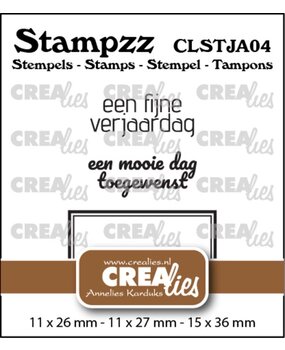 Crealies Stampzz Clear Stamps Jarig No.4 (CLSTJA04) Crealies Stampzz Clear Stamps Jarig No.4 (CLSTJA04)