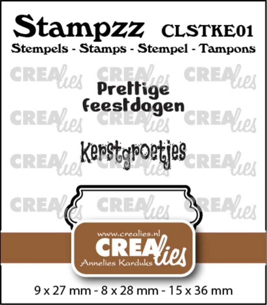 Crealies Stampzz Clear Stamps Kerst No.1 (CLSTKE01) Crealies Stampzz Clear Stamps Kerst No.1 (CLSTKE01)