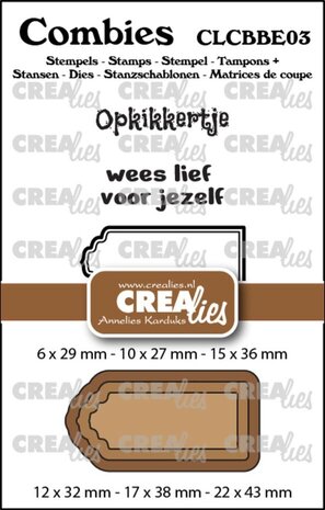 Crealies Combies Stamp & Die Beterschap No.3 (CLCBBE03) Crealies Combies Stamp & Die Beterschap No.3 (CLCBBE03)