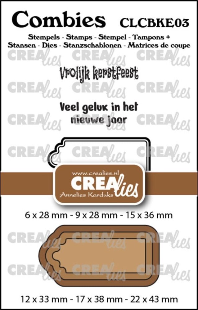 Crealies Combies Stamp & Die Kerst No.3 (CLCBKE03) Crealies Combies Stamp & Die Kerst No.3 (CLCBKE03)