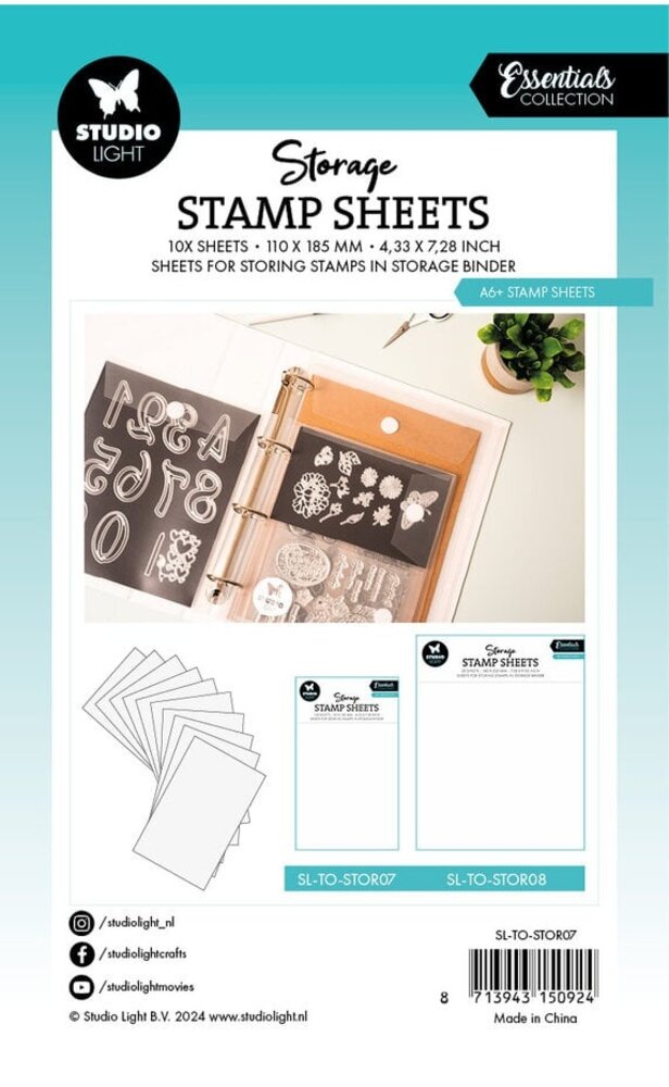 Studio Light Essentials Storage Stamp Sheets A6 (SL-TO-STOR07)