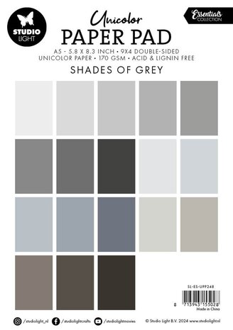 Studio Light Essentials Shades Of Grey A5 Paper Pad (SL-ES-UPP248)