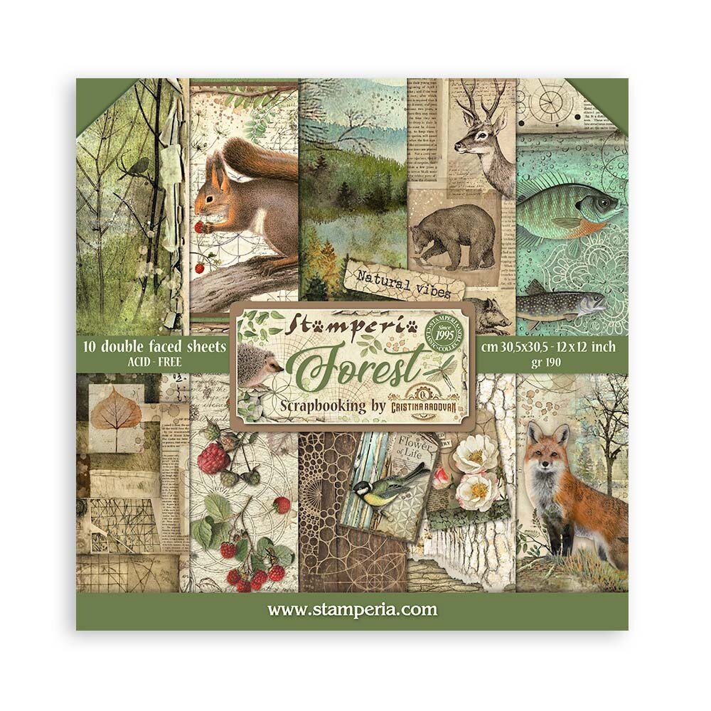 Stamperia Forest 12x12 Inch Paper Pack (SBBL63) Stamperia Forest 12x12 Inch Paper Pack (SBBL63)