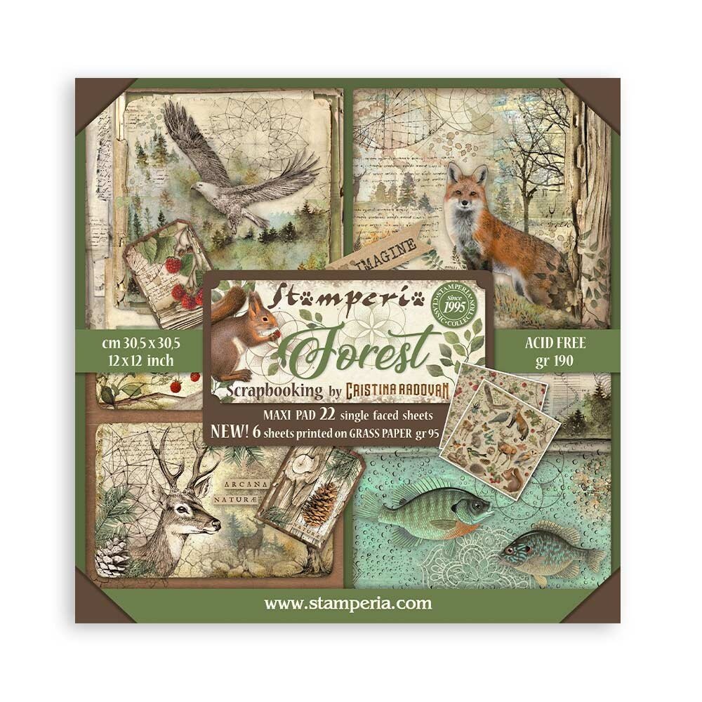 Stamperia Forest 12x12 Inch Single Face Paper Pack (SBBXLBG01) Stamperia Forest 12x12 Inch Single Face Paper Pack (SBBXLBG01)