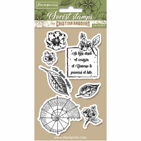 Stamperia Forest Natural Rubber Stamp Botanical (WTKCCR08) Stamperia Forest Natural Rubber Stamp Botanical (WTKCCR08)