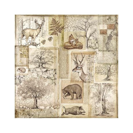 Stamperia Forest 12x12 Inch Fabric Sheets (SBPLT35) Stamperia Forest 12x12 Inch Fabric Sheets (SBPLT35)