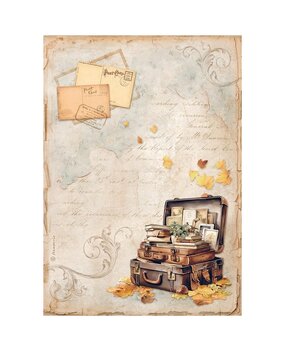 Stamperia Golden Harmony A4 Rice Paper Suitcase (DFSA4948) Stamperia Golden Harmony A4 Rice Paper Suitcase (DFSA4948)