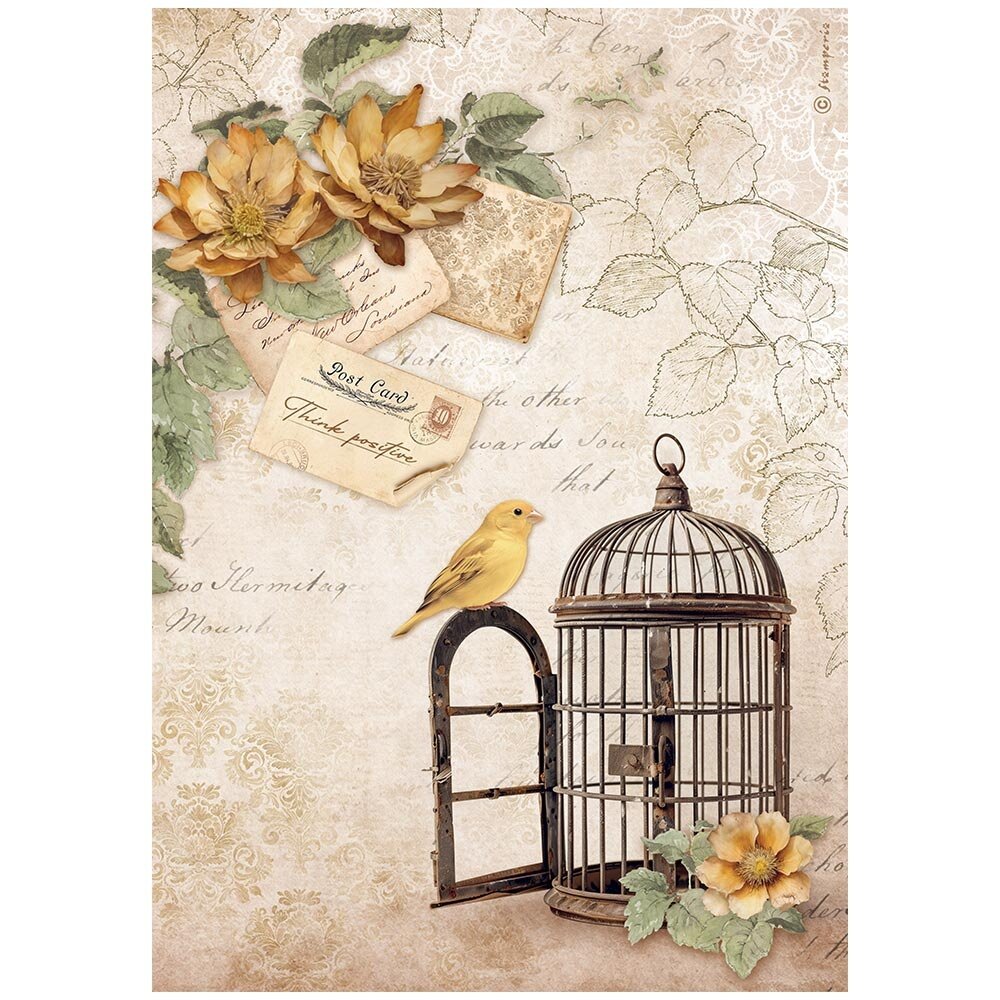 Stamperia Golden Harmony A4 Rice Paper Cage (DFSA4950) Stamperia Golden Harmony A4 Rice Paper Cage (DFSA4950)