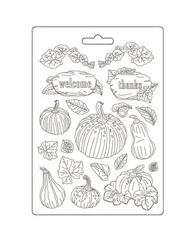 Stamperia Golden Harmony Soft Mould A4 Pumpkins (K3PTA4582)*