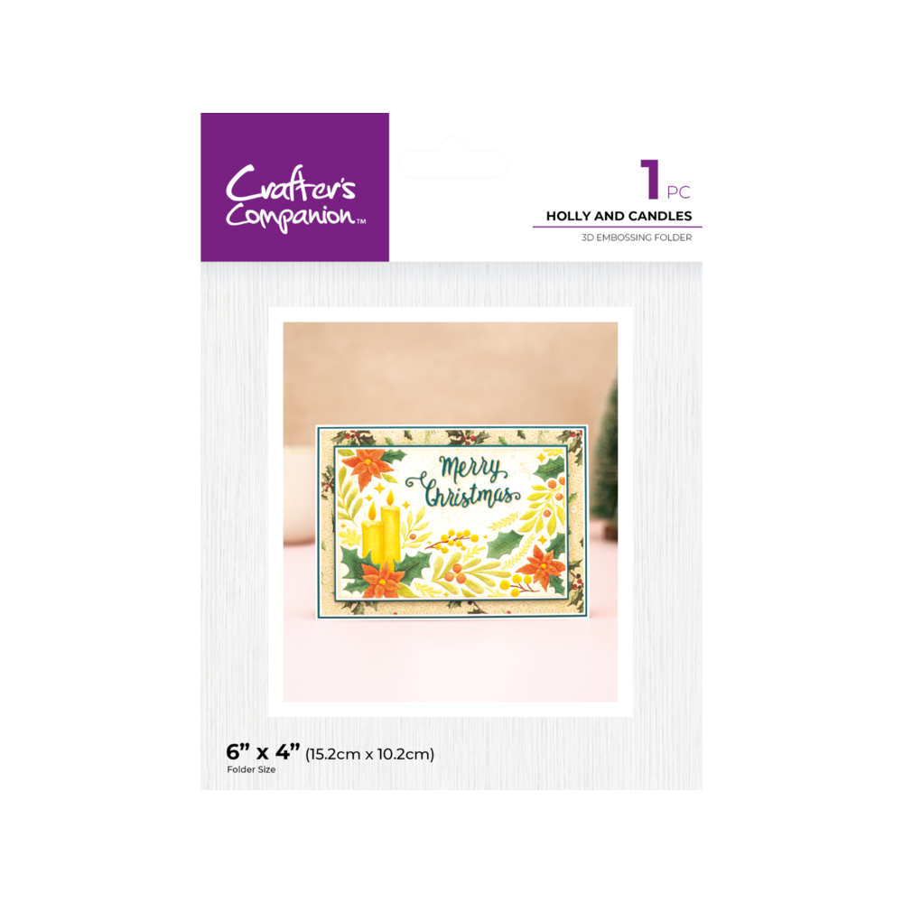 Crafter's Companion Holly and Candles 3D Embossing Folder (CC-3D-EF4-H ...