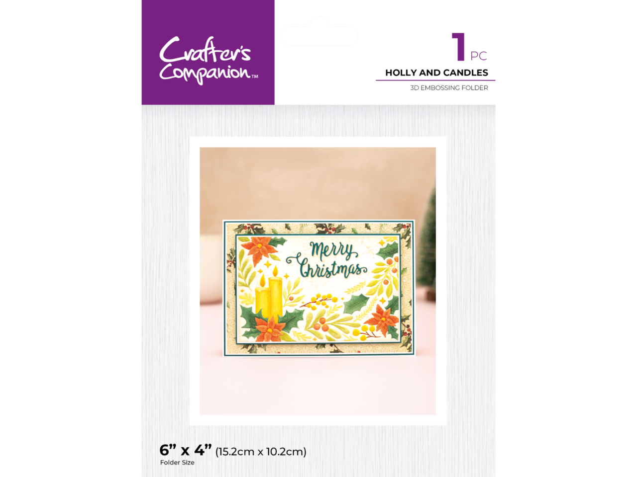 Crafter's Companion Holly and Candles 3D Embossing Folder (CC-3D-EF4-HOCA) Crafter's Companion Holly and Candles 3D Embossing Folder (CC-3D-EF4-HOCA)