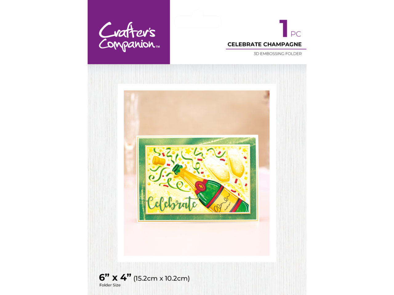 Crafter's Companion Celebrate Champagne 3D Embossing Folder (CC-3D-EF4-CECH)