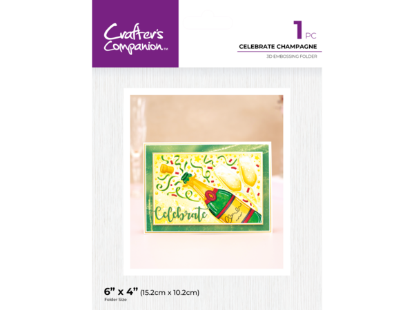 Crafter's Companion Celebrate Champagne 3D Embossing Folder (CC-3D-EF4-CECH)