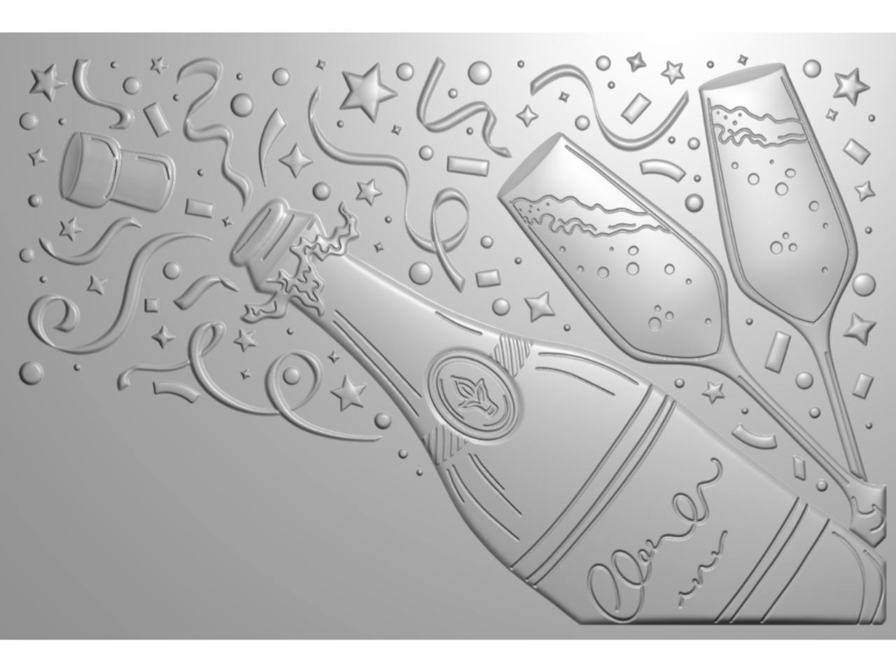 Crafter's Companion Celebrate Champagne 3D Embossing Folder (CC-3D-EF4-CECH)