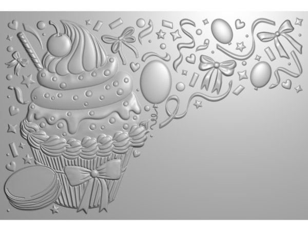 Crafter's Companion Birthday Cupcake 3D Embossing Folder (CC-3D-EF4-BICU)