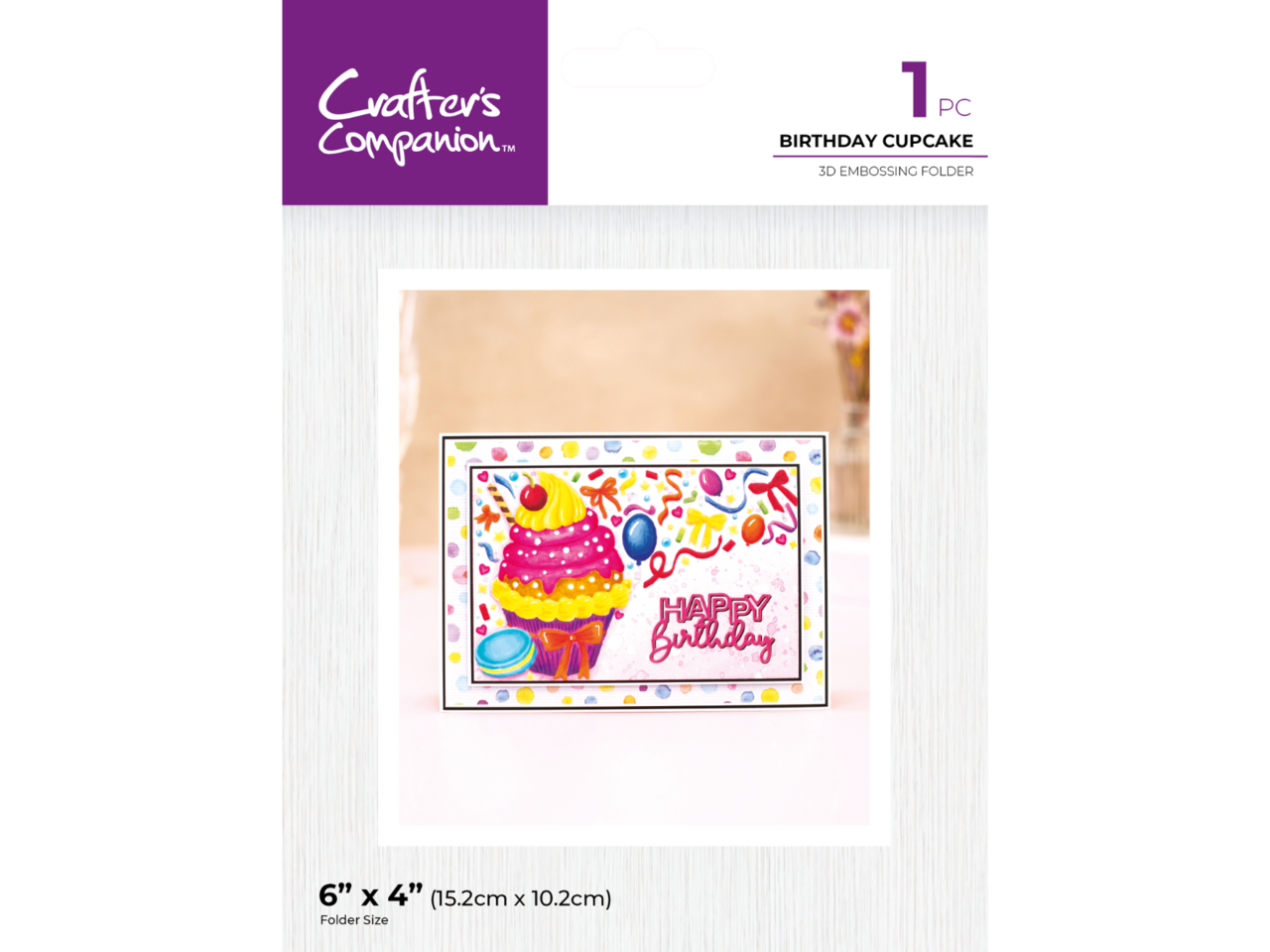 Crafter's Companion Birthday Cupcake 3D Embossing Folder (CC-3D-EF4-BICU)