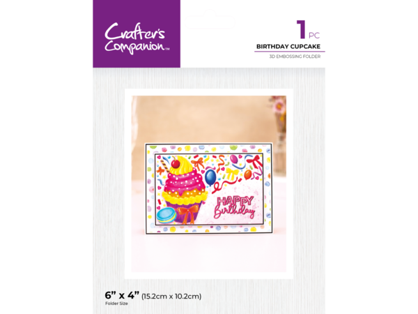Crafter's Companion Birthday Cupcake 3D Embossing Folder (CC-3D-EF4-BICU)