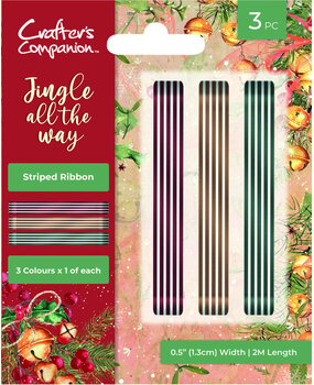 Crafter's Companion Jingle All The Way Stripped Ribbon (JATW-STRIP-RIB)