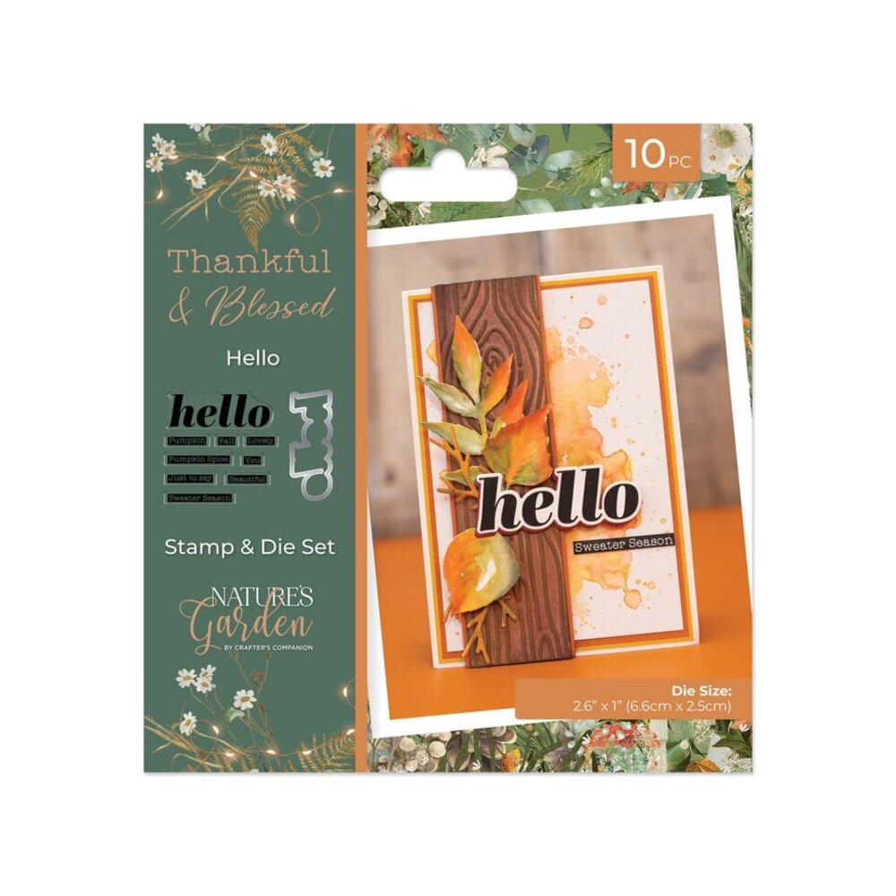 Crafter's Companion Thankful & Blessed Stamp & Die Hello (NG-TAB-STD-HELL) Crafter's Companion Thankful & Blessed Stamp & Die Hello (NG-TAB-STD-HELL)