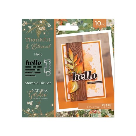 Crafter's Companion Thankful & Blessed Stamp & Die Hello (NG-TAB-STD-HELL) Crafter's Companion Thankful & Blessed Stamp & Die Hello (NG-TAB-STD-HELL)