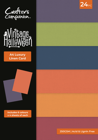 Crafter's Companion Vintage Halloween A4 Luxury Linen Card Pack (VHAL-LINEN-A4)