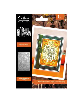 Crafter's Companion Vintage Halloween 3D Embossing Folder Trick or Treat (VHAL-3D-EF4-TRIC) Crafter's Companion Vintage Halloween 3D Embossing Folder Trick or Treat (VHAL-3D-EF4-TRIC)