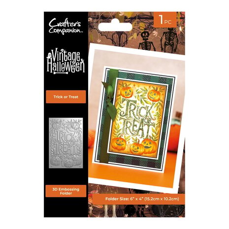 Crafter's Companion Vintage Halloween 3D Embossing Folder Trick or Treat (VHAL-3D-EF4-TRIC) Crafter's Companion Vintage Halloween 3D Embossing Folder Trick or Treat (VHAL-3D-EF4-TRIC)