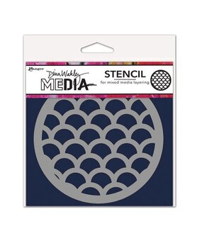 Dina Wakley MEdia Masking Stencil Scales Coaster (MDS84969) Dina Wakley MEdia Masking Stencil Scales Coaster (MDS84969)