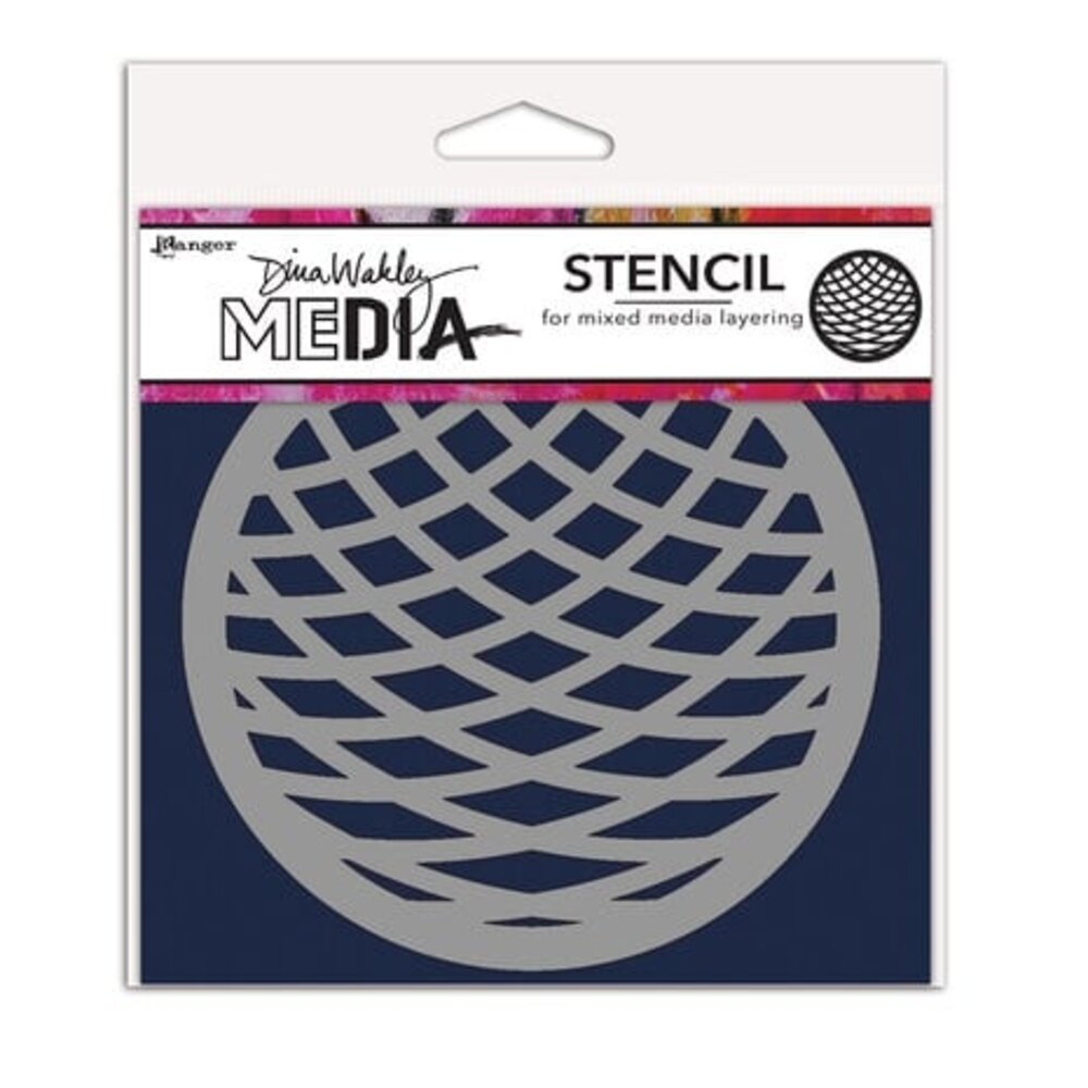 Dina Wakley MEdia Masking Stencil Squished Coaster (MDS84976)