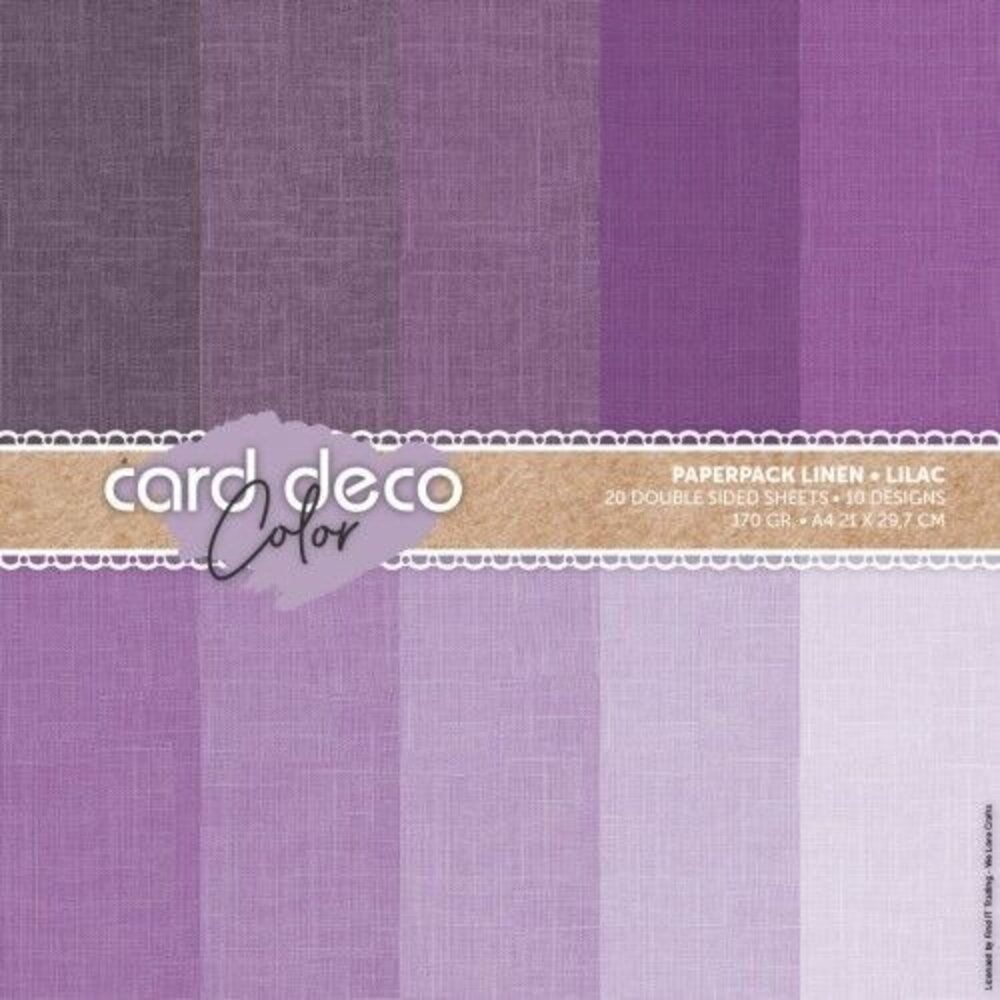 Card Deco Color Paperpack A4 Linen Lilac (CDCPPA412003) Card Deco Color Paperpack A4 Linen Lilac (CDCPPA412003)