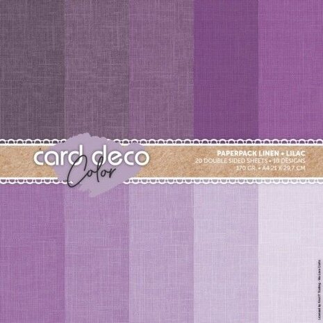 Card Deco Color Paperpack A4 Linen Lilac (CDCPPA412003) Card Deco Color Paperpack A4 Linen Lilac (CDCPPA412003)