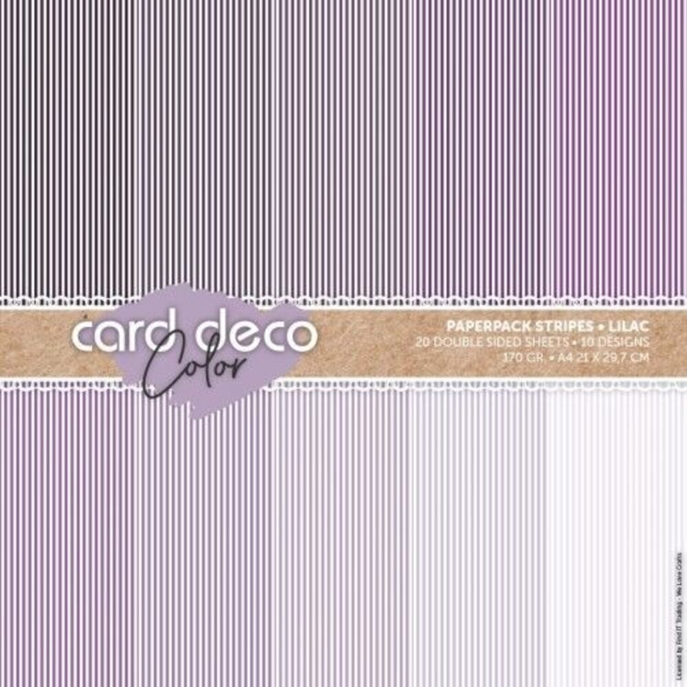 Card Deco Color Paperpack A4 Stripes Lilac (CDCPPA413003) Card Deco Color Paperpack A4 Stripes Lilac (CDCPPA413003)