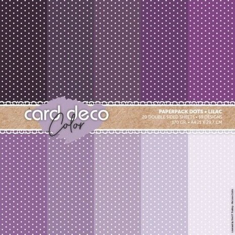 Card Deco Color Paperpack A4 Dots Lilac (CDCPPA414003) Card Deco Color Paperpack A4 Dots Lilac (CDCPPA414003)