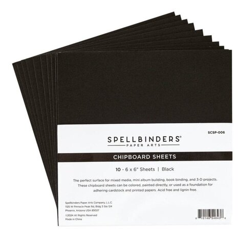 Spellbinders Black 6x6 Inch Chipboard Sheets (SCSP-006) Spellbinders Black 6x6 Inch Chipboard Sheets (SCSP-006)