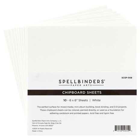 Spellbinders White 6x6 Inch Chipboard Sheets (SCSP-008)