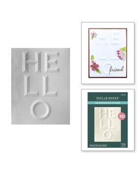 Spellbinders Beveled Sentiments Cardfronts Hello 3D Embossing Folder (E3D-090) Spellbinders Beveled Sentiments Cardfronts Hello 3D Embossing Folder (E3D-090)