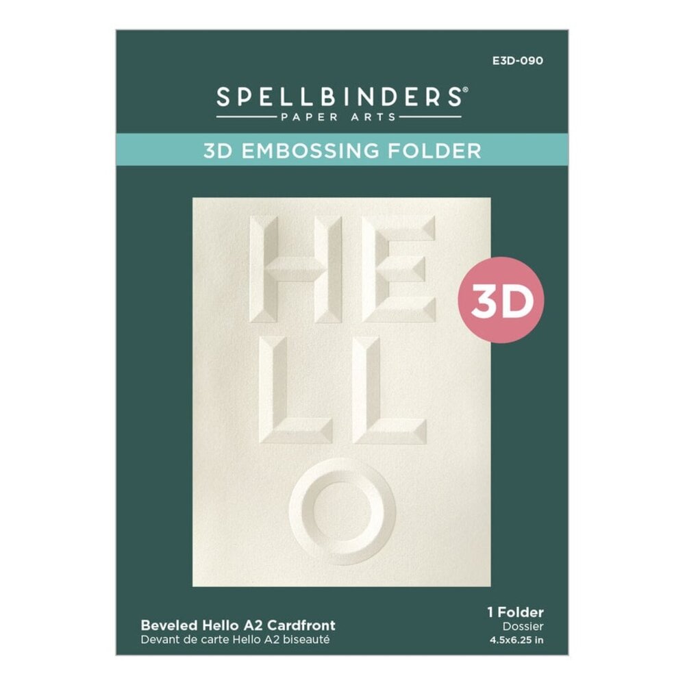 Spellbinders Beveled Sentiments Cardfronts Hello 3D Embossing Folder (E3D-090) Spellbinders Beveled Sentiments Cardfronts Hello 3D Embossing Folder (E3D-090)