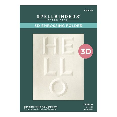 Spellbinders Beveled Sentiments Cardfronts Hello 3D Embossing Folder (E3D-090) Spellbinders Beveled Sentiments Cardfronts Hello 3D Embossing Folder (E3D-090)
