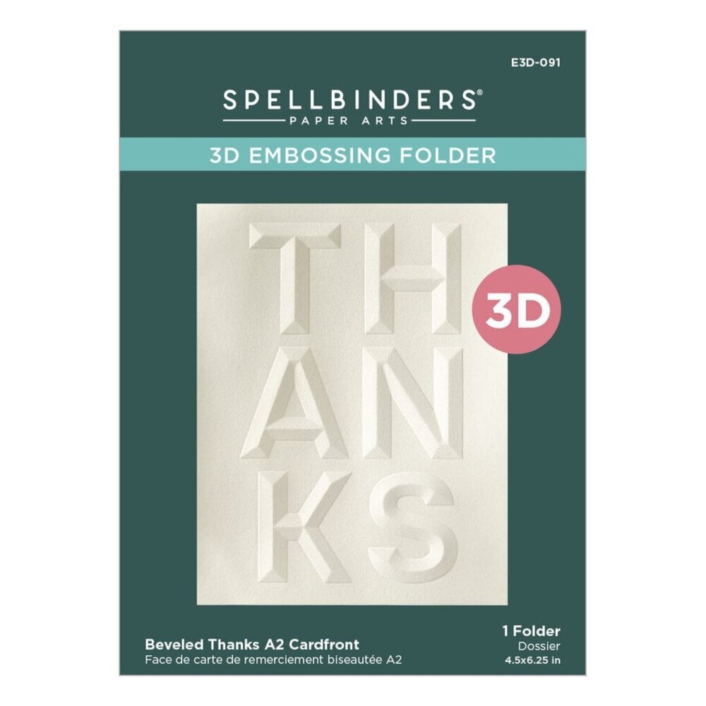 Spellbinders Beveled Sentiments Cardfronts Thanks 3D Embossing Folder (E3D-091) Spellbinders Beveled Sentiments Cardfronts Thanks 3D Embossing Folder (E3D-091)