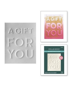 Spellbinders Beveled Sentiments Cardfronts A Gift For You 3D Embossing Folder (E3D-093) Spellbinders Beveled Sentiments Cardfronts A Gift For You 3D Embossing Folder (E3D-093)